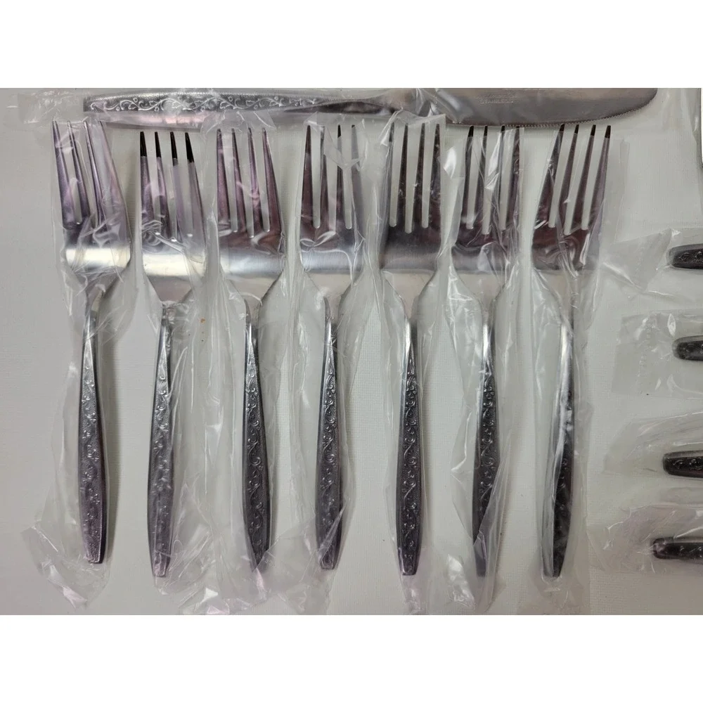 Vintage NIB Continental Gypsy Stainless Flatware 50pc‎ Service 8 Settings Japan